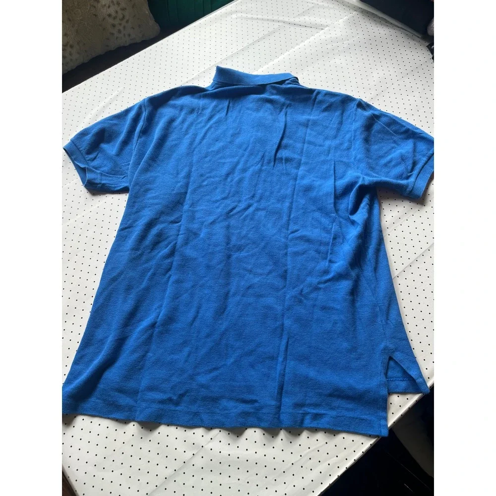 Polo Ralph Lauren Mens Blue Rainbow Multi Stripe Cotton Pique Polo Shirt Large